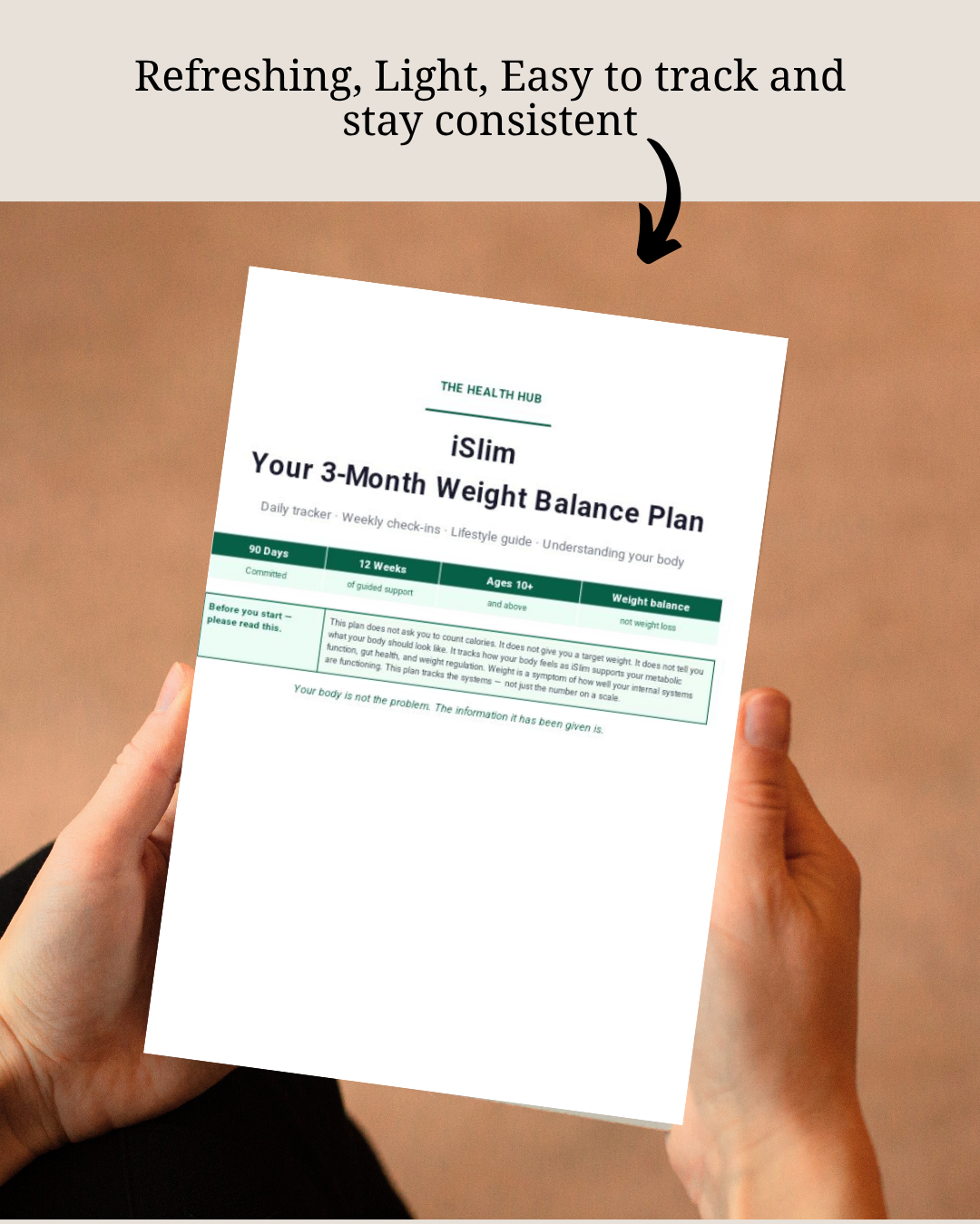 iSlim 3-Month Weight Balance Plan - Digital Planner